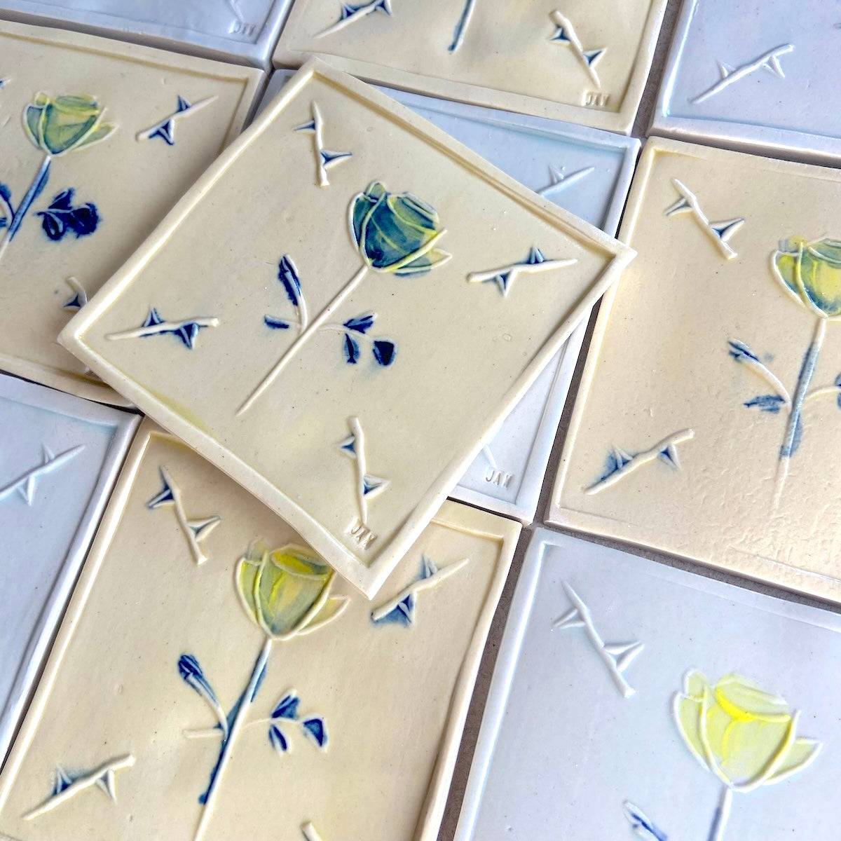 Collection of Jayne Wright - Rose Amongst Thorns White in a gallery layout