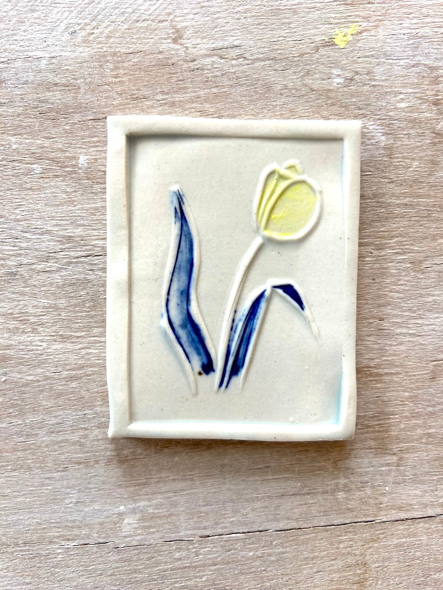 Collection of Jayne Wright - Small Tulip Tiles - Set of 3 in a gallery layout