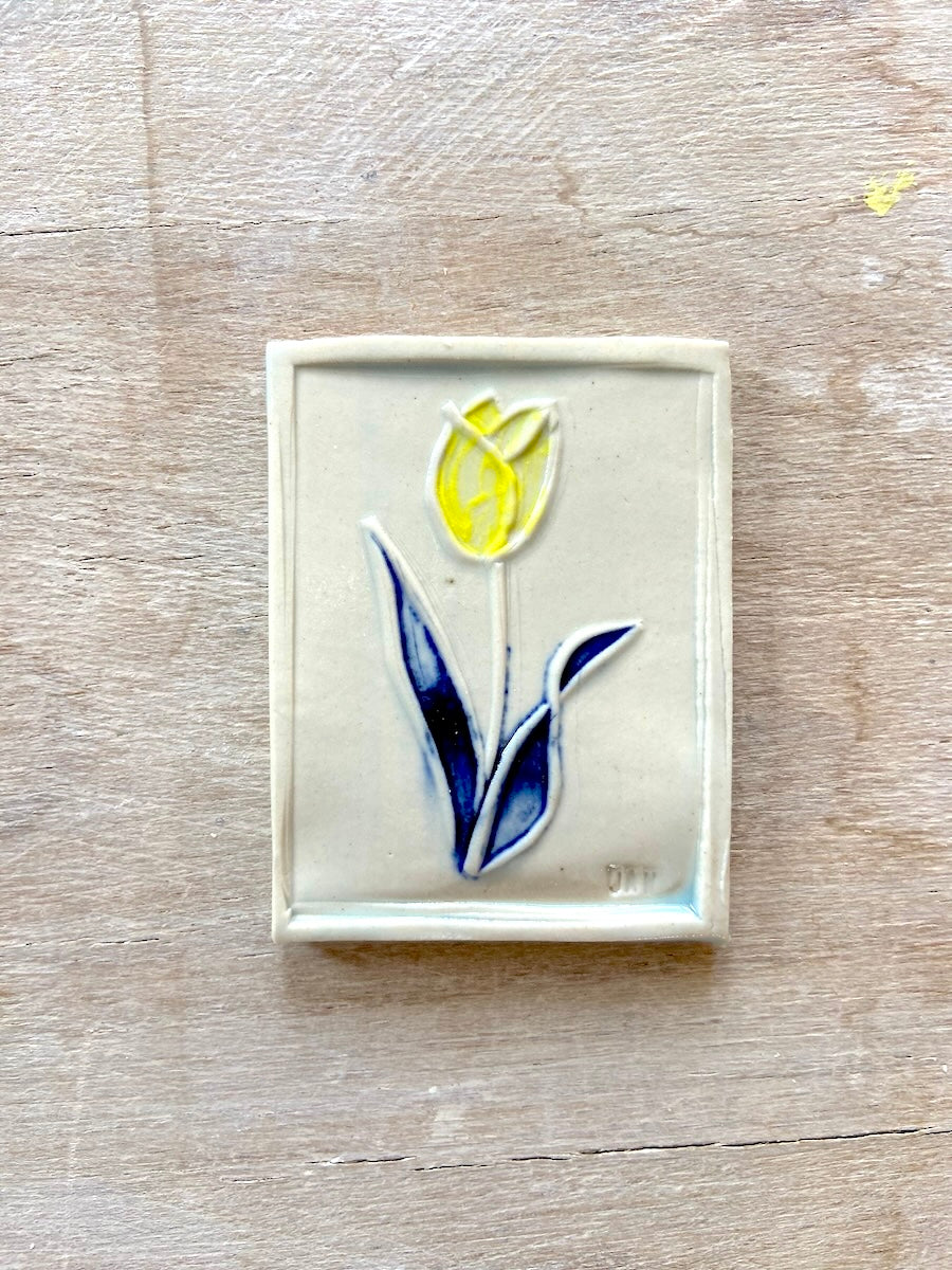 Collection of Jayne Wright - Small Tulip Tiles - Set of 3 in a gallery layout