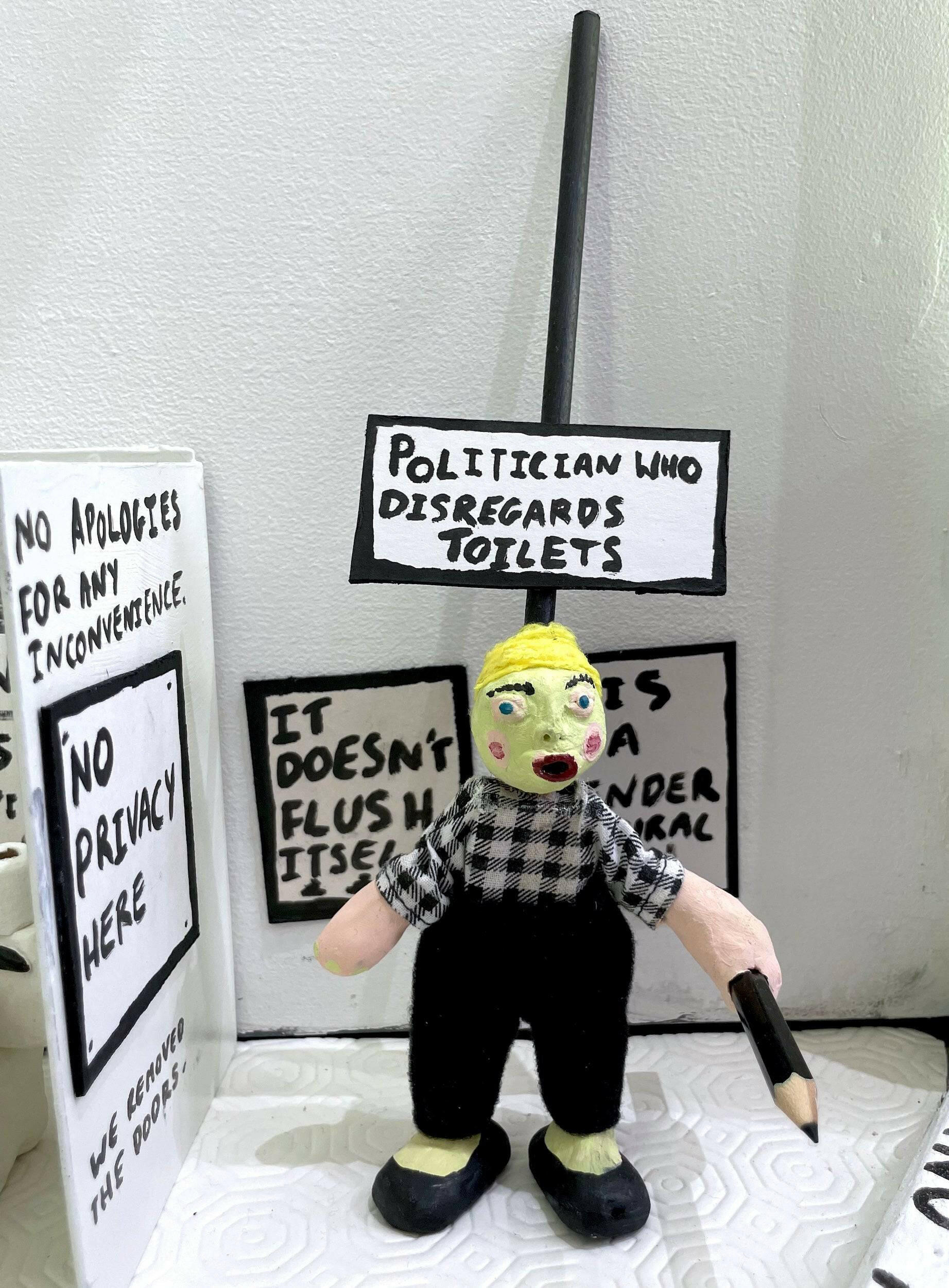 Collection of Jemima Sara - Politician who disregards toilets - Liminal Gallery in a gallery layout