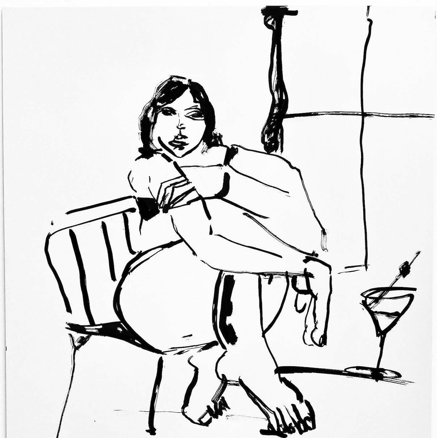 Collection of Jemima Sara - Sitting in my bra with my Martini - Liminal Gallery in a gallery layout